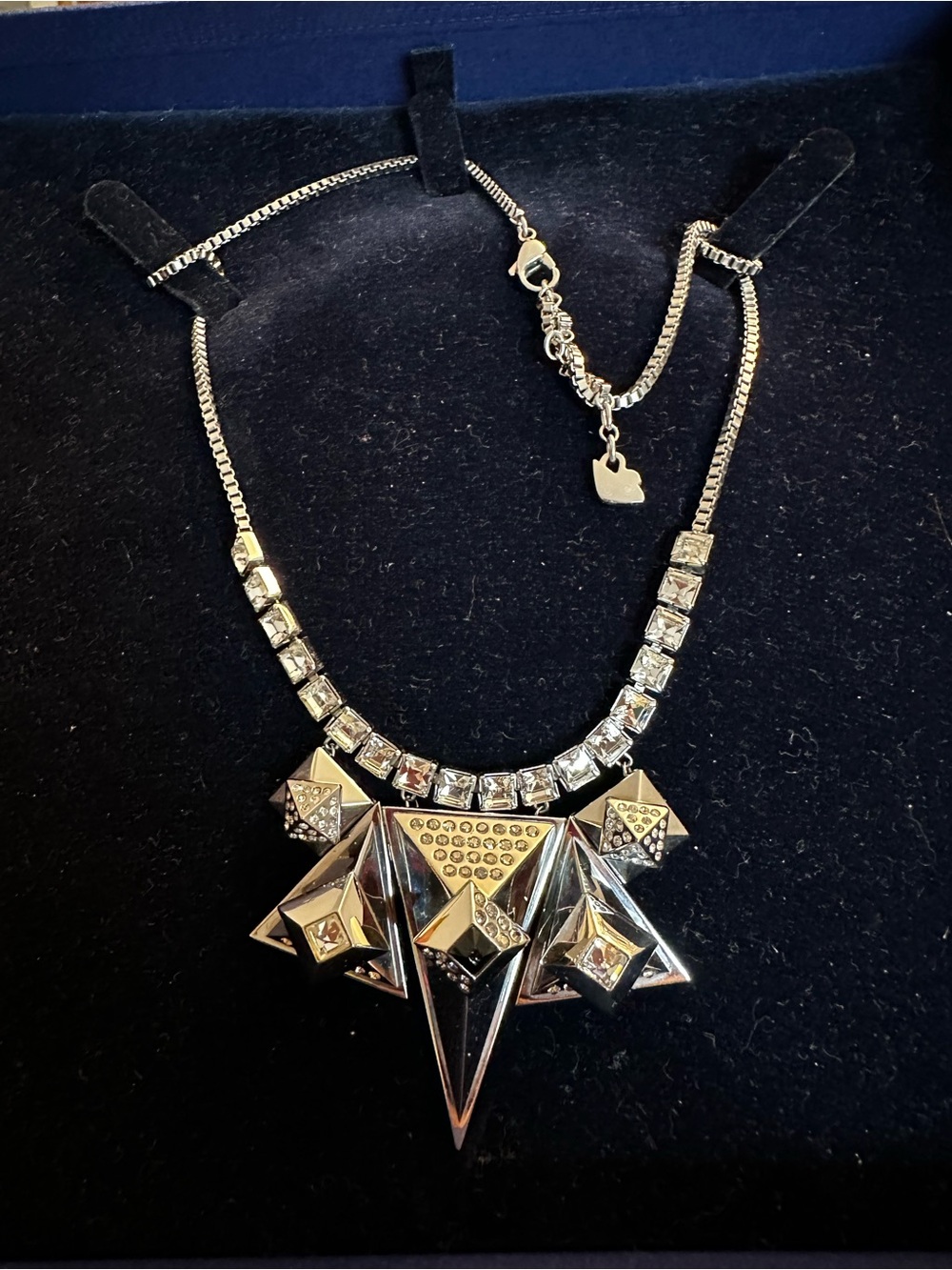 Swarovski "Byzantine" Triangle Spike Statement Necklace
